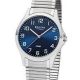 Zugbanduhr Herren Regent 1242414 Armbanduhr Blaues Ziffernblatt mit Mineralglas und Edelstahlband