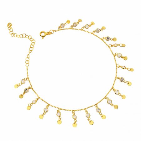 Plate X Zirkonia Anklet