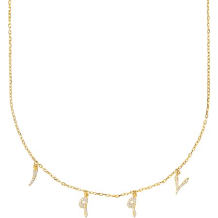 Arabische-Jahreszahl Halskette mit Zirkonia