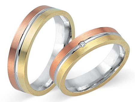 Trauringe 333 Tricolor