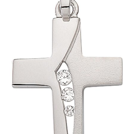 Kreuzanhänger aus Silber mit Zirkonia