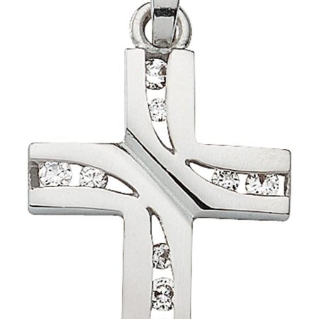 Kreuzanhänger aus Silber mit Zirkonia