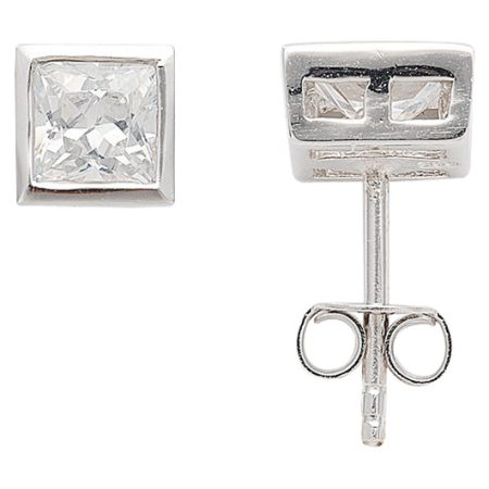 Zarge Ohrstecker aus Silber mit Zirkonia